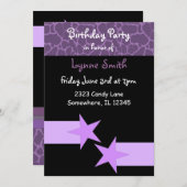 Moderne uitnodiging tot Paarse en zwarte dag (Voorkant / Achterkant)