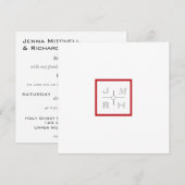 Moderne uitnodiging tot rode weduwen op raster (Voorkant / Achterkant)