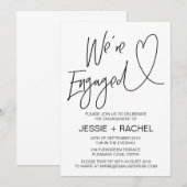 Moderne uitnodiging tot Verloving (Voorkant / Achterkant)