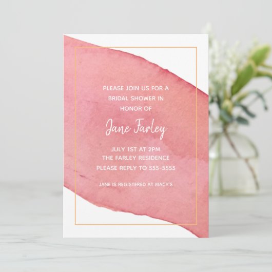 Moderne uitnodiging tot Waterverf (Staand voorkant)