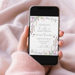 Moderne uitnodiging tot Waterverf van wilde bloeme