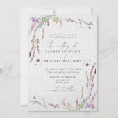 Moderne uitnodiging tot Waterverf van wilde bloeme (Voorkant)