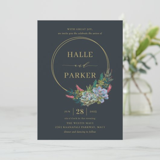 Moderne uitnodiging tot weddenschappen (Staand voorkant)