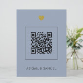 Moderne uitnodiging tot weduwen met QR-code (Staand voorkant)