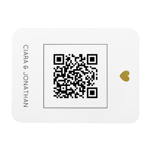Moderne uitnodiging tot weduwen met QR-code Magneet (Horizontaal)