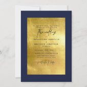 Moderne uitnodiging tot zeemacht en metallisch gou (Voorkant)