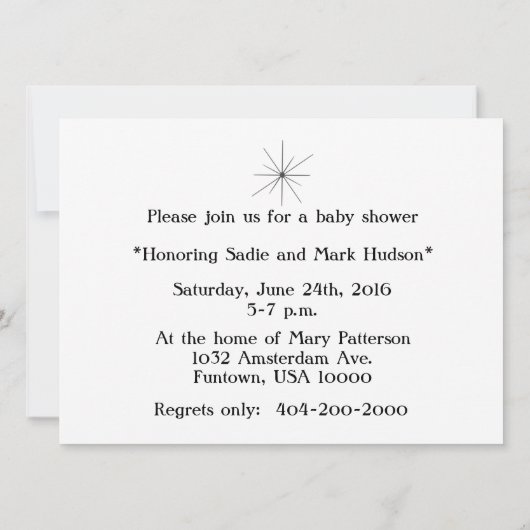 Moderne uitnodiging uit het midden van de eeuw (Achterkant)