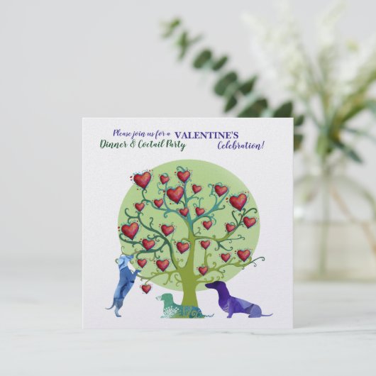 Moderne Uitnodiging Valentijn Feestviering (Staand voorkant)