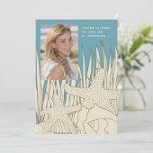 Moderne uitnodiging van Beach Photo Graduation Par (Staand voorkant)