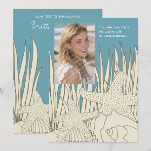 Moderne uitnodiging van Beach Photo Graduation Par