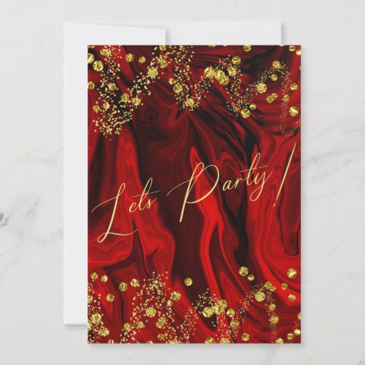 Moderne uitnodiging van Chic Red Birthday (Achterkant)