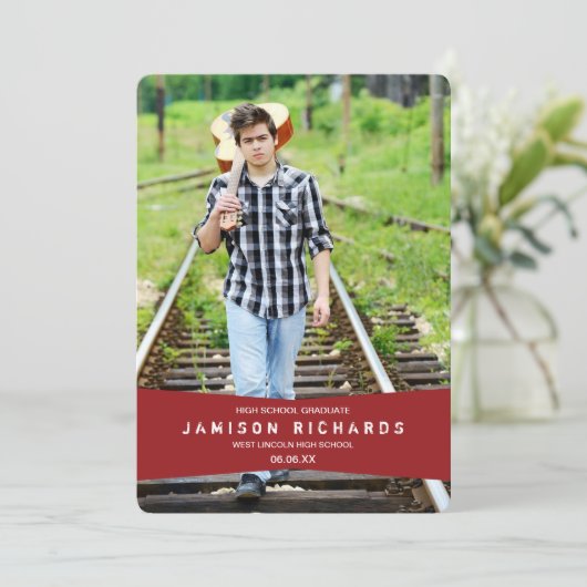 Moderne uitnodiging van de Banner Partij van het A (Staand voorkant)