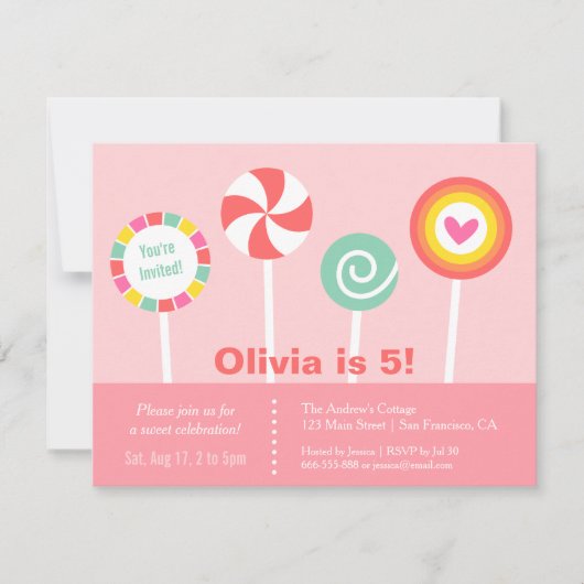 Moderne uitnodiging van de Birthday Party van het  (Voorkant)