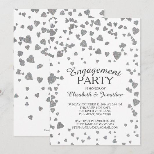 Moderne uitnodiging van de Confetti-partij voor ha (Voorkant / Achterkant)