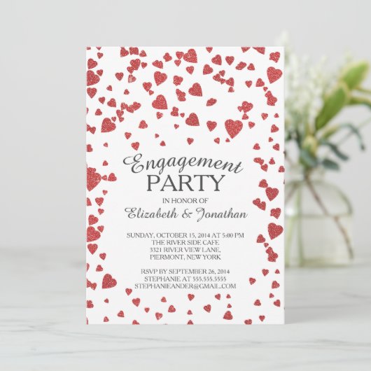 Moderne uitnodiging van de Confetti-partij voor ha (Staand voorkant)