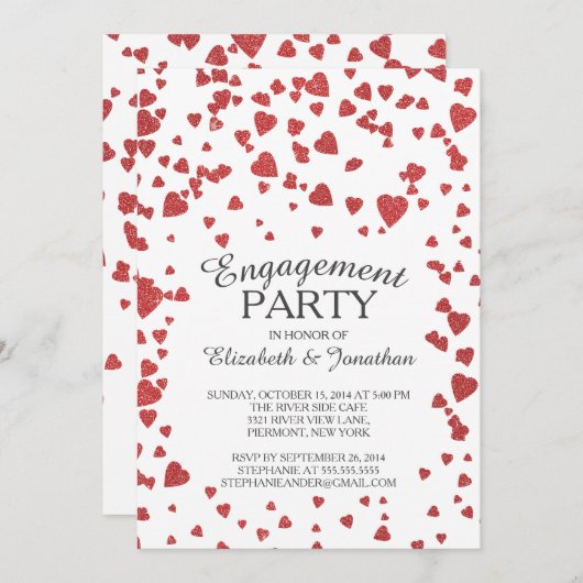 Moderne uitnodiging van de Confetti-partij voor ha (Voorkant / Achterkant)