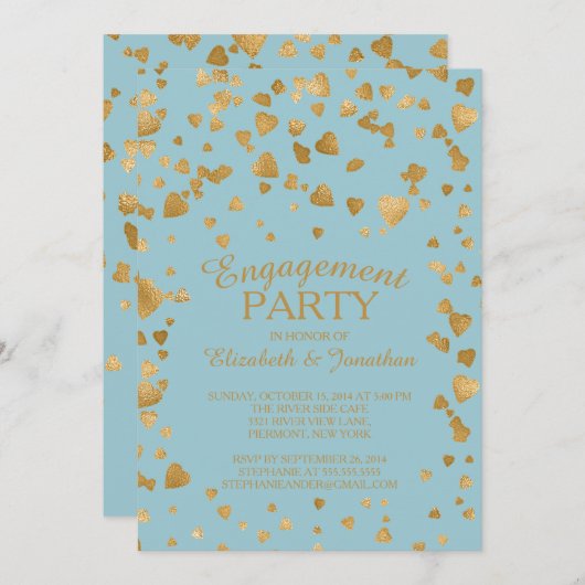 Moderne uitnodiging van de Confetti-partij voor ha (Voorkant / Achterkant)