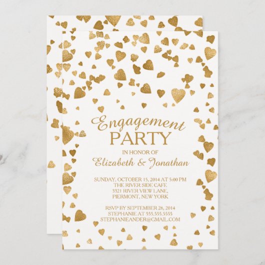 Moderne uitnodiging van de Confetti-partij voor ha (Voorkant / Achterkant)