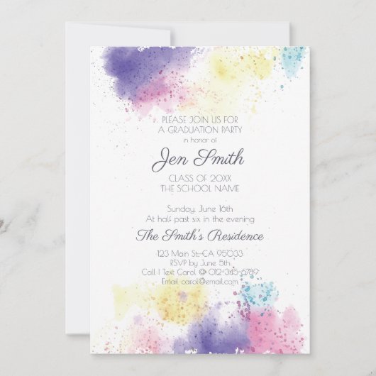 Moderne uitnodiging van de Graduation Party van de (Voorkant)
