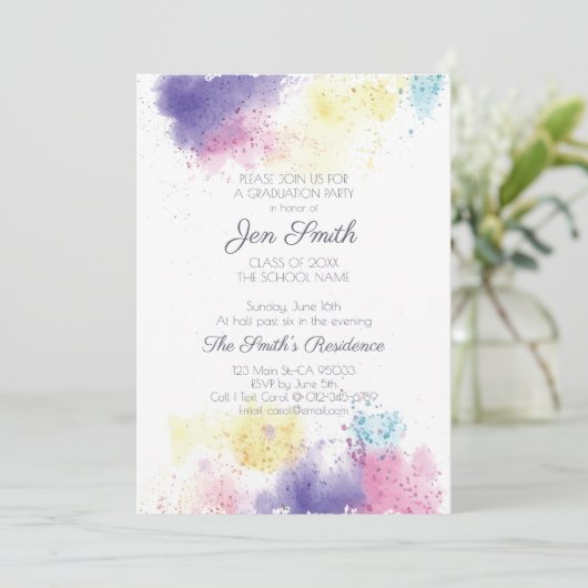 Moderne uitnodiging van de Graduation Party van de (Staand voorkant)