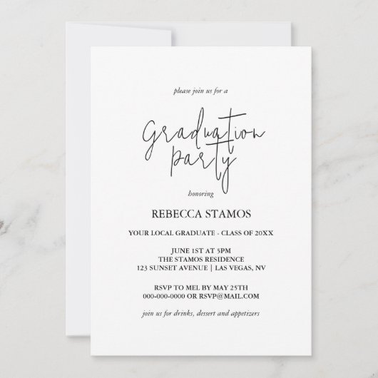 Moderne uitnodiging van de GraduPartij van de Call (Voorkant)