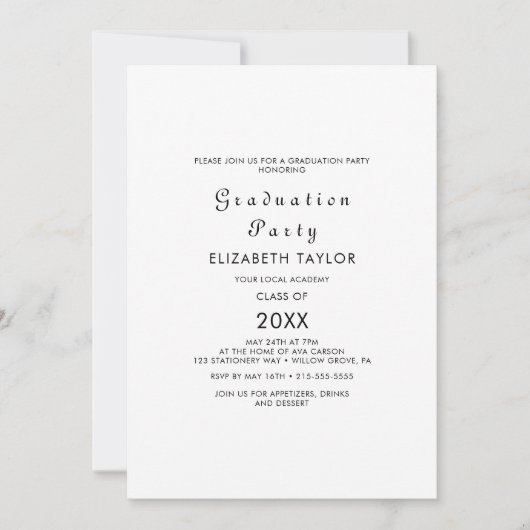 Moderne Uitnodiging van de GraduPartij van de Manu (Voorkant)