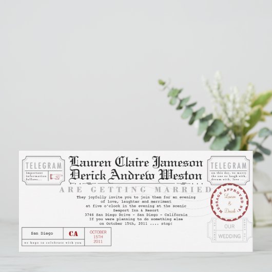 Moderne uitnodiging van de Lengte van het Tea van (Staand voorkant)