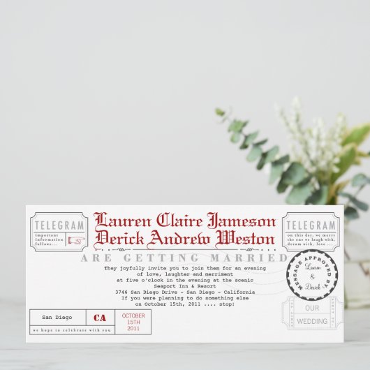 Moderne uitnodiging van de Lengte van het Tea van (Staand voorkant)