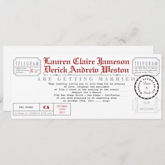 Moderne uitnodiging van de Lengte van het Tea van  (Voorkant / Achterkant)