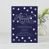 Moderne uitnodiging van de marinepartij Glitter Re (Staand voorkant)