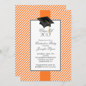 Moderne uitnodiging van de Oranje Stripe Gradupe P (Voorkant / Achterkant)