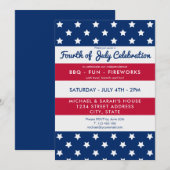 Moderne uitnodiging van de partij van 4 juli (Voorkant / Achterkant)
