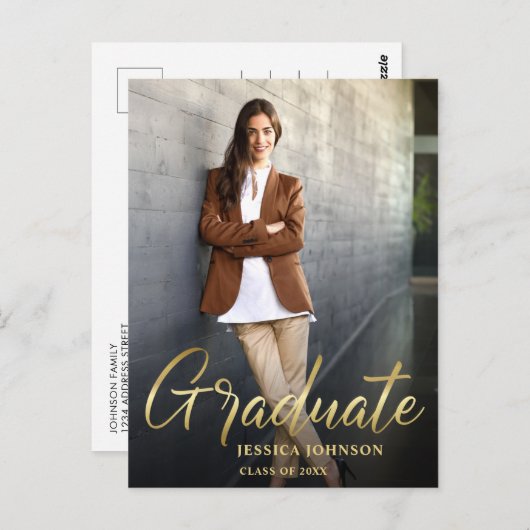 Moderne Uitnodiging van de Partij van de Graduatie (Voorkant / Achterkant)