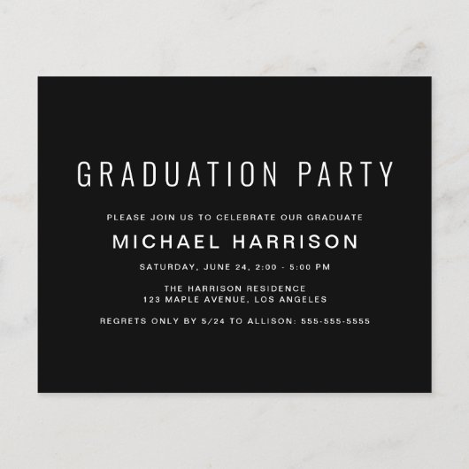 Moderne uitnodiging van de zwarte fotograaf (Achterkant)