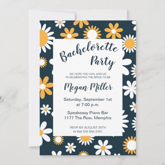 Moderne uitnodiging van Floral Bachelorette (Voorkant)