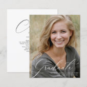 Moderne Uitnodiging van het Afstuderen van de Foto (Voorkant / Achterkant)