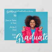 Moderne Uitnodiging van het Afstuderen van de Foto (Voorkant / Achterkant)