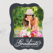 Moderne Uitnodiging van het Afstuderen van de Foto (Voorkant / Achterkant)