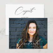 Moderne Uitnodiging van het Afstuderen van de Foto (Voorkant / Achterkant)