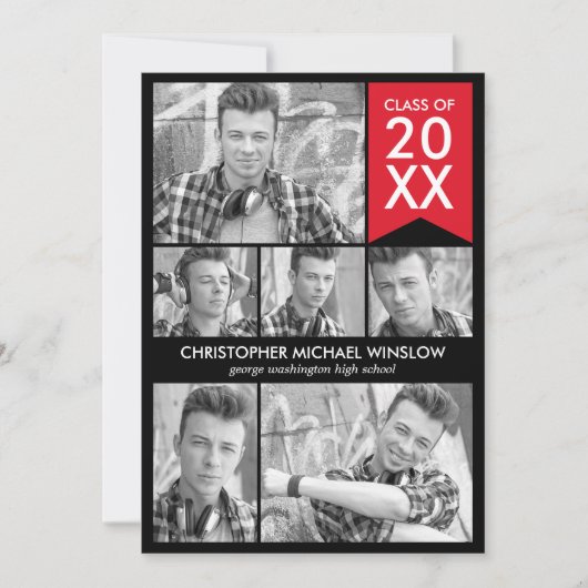 Moderne uitnodiging van het Afstuderen van de vlag (Voorkant)