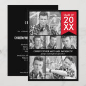 Moderne uitnodiging van het Afstuderen van de vlag (Voorkant / Achterkant)