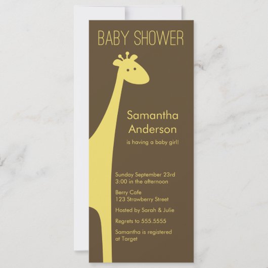Moderne uitnodiging van het Baby shower van de Gir (Voorkant)