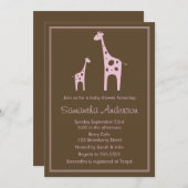 Moderne uitnodiging van het Baby shower van de Gir (Voorkant / Achterkant)