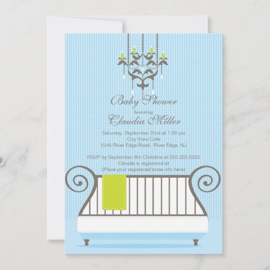 Moderne uitnodiging van het Baby shower van het Wi (Voorkant)