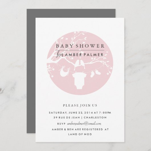 Moderne uitnodiging van het Baby shower van Tortel (Voorkant / Achterkant)