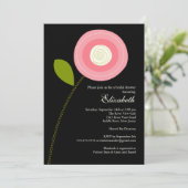 Moderne uitnodiging van het blote bloem Bridal (Staand voorkant)