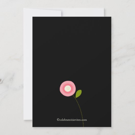 Moderne uitnodiging van het blote bloem Bridal (Achterkant)