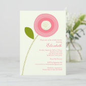 Moderne uitnodiging van het blote bloem Bridal (Staand voorkant)