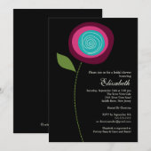 Moderne uitnodiging van het blote bloem Bridal (Voorkant / Achterkant)