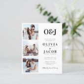 Moderne uitnodiging van het Monogram QR Code (Staand voorkant)